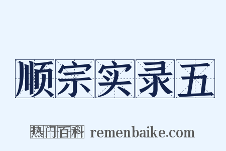 顺宗实录五是什么意思的图片